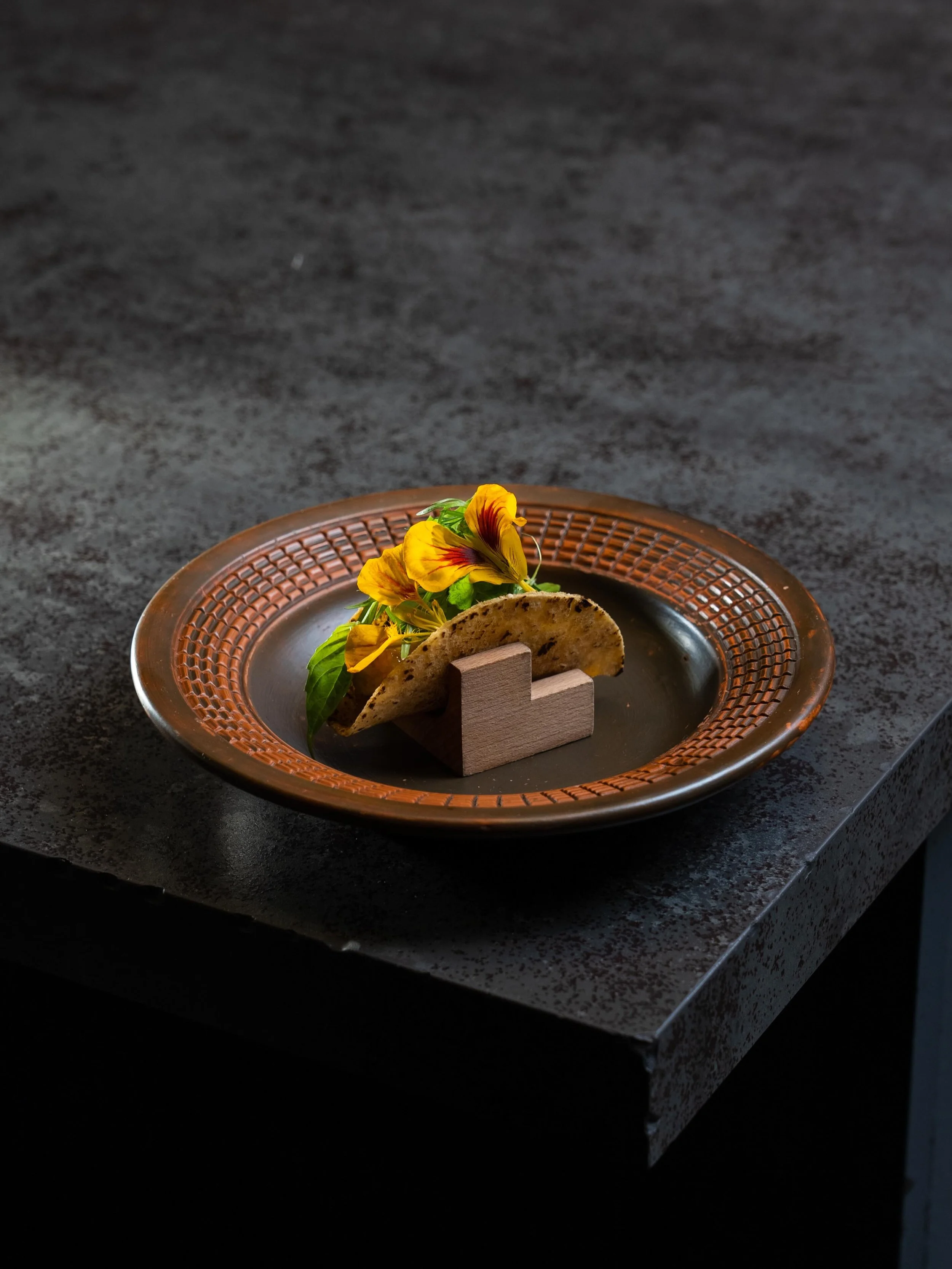 Dai Viet.

Vietnamese Taco | Tempura Swordfish Belly | Wiri Wiri Salsa | Nước Chấm Caramel

Crisp, rich, acidic, and herbal in progression, with tempura swordfish belly balanced through fresh herbs, floral notes, and the depth of nước chấm caramel.

