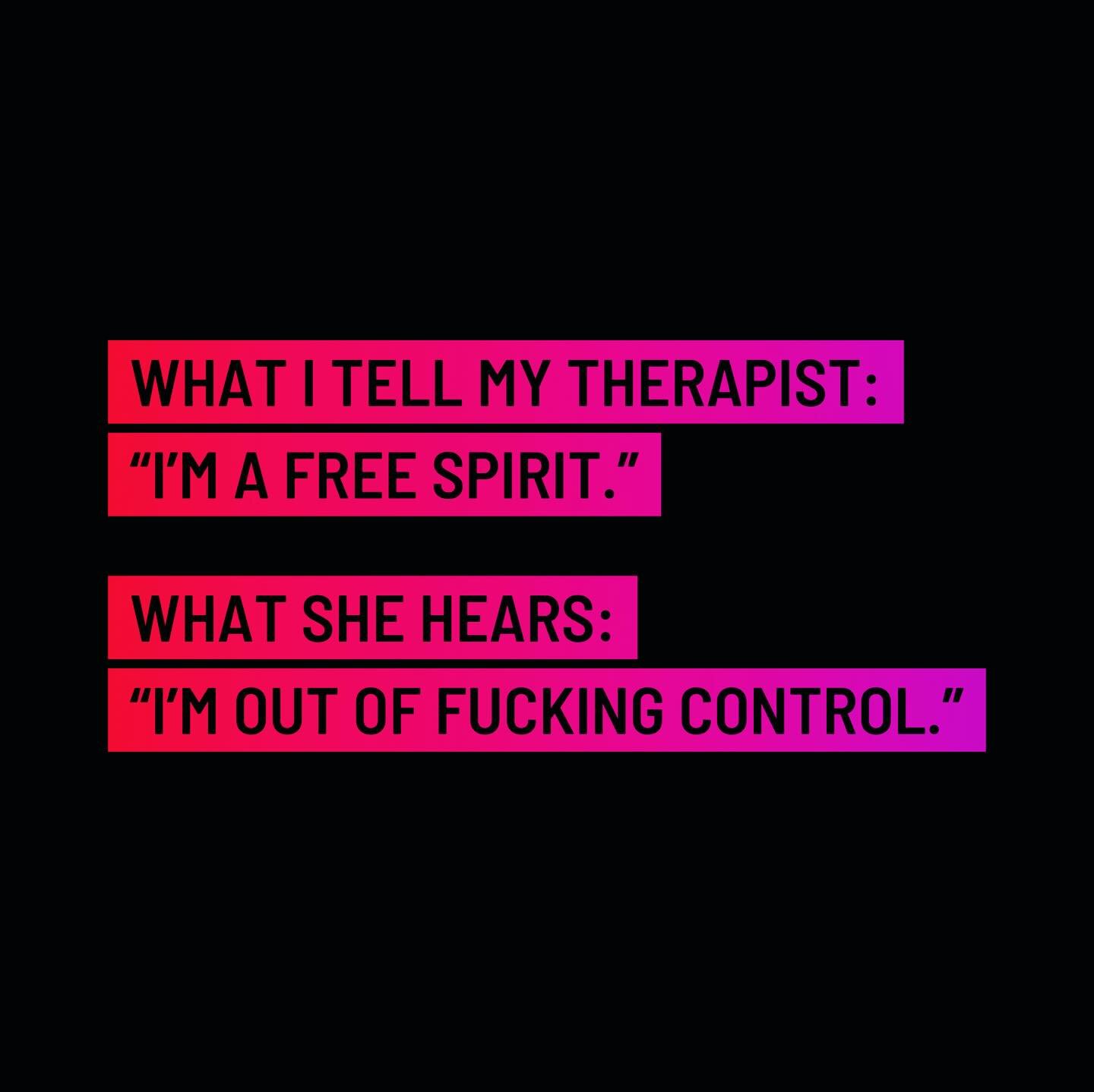 Drop a ❤️ if you agree with me, and a 🥸 if you side with my therapist. Let&rsquo;s see how many free spirits are following me&hellip;
⁣
.⁣
.⁣
.⁣
.⁣
.⁣
#mentalhealthawareness #mentalhealthadvocate #personalgrowth #mentalhealthrecovery #selfcompassion