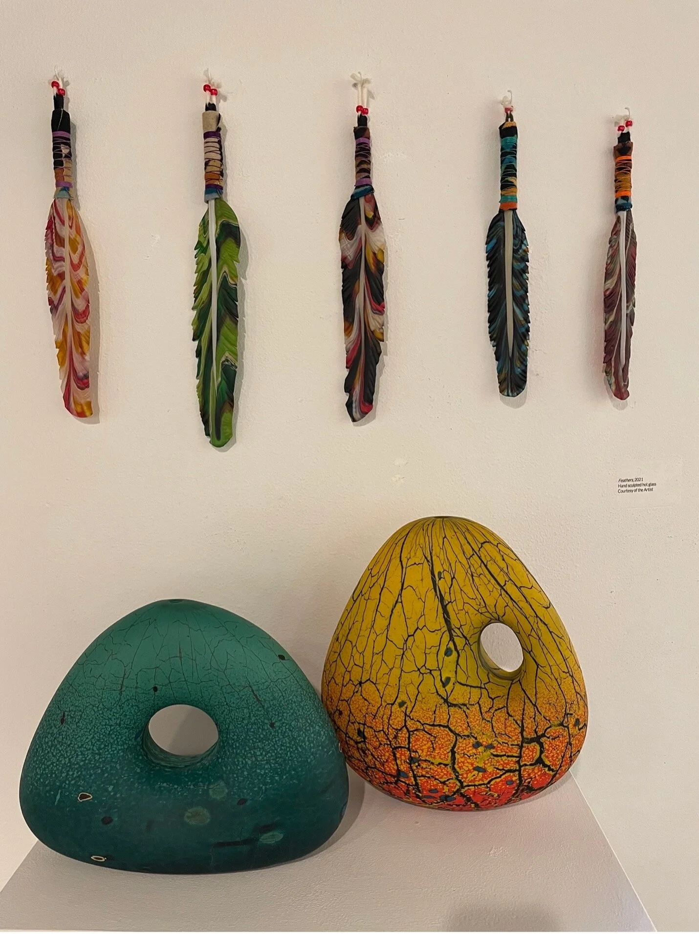 Dan Friday’s Glass Feathers and Anchors.  Photo Credit:  Mindy Stern