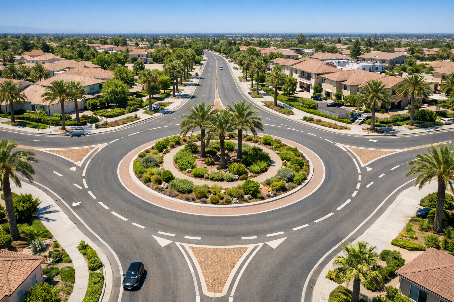 Roundabout with Palm Trees - AI Generated.png