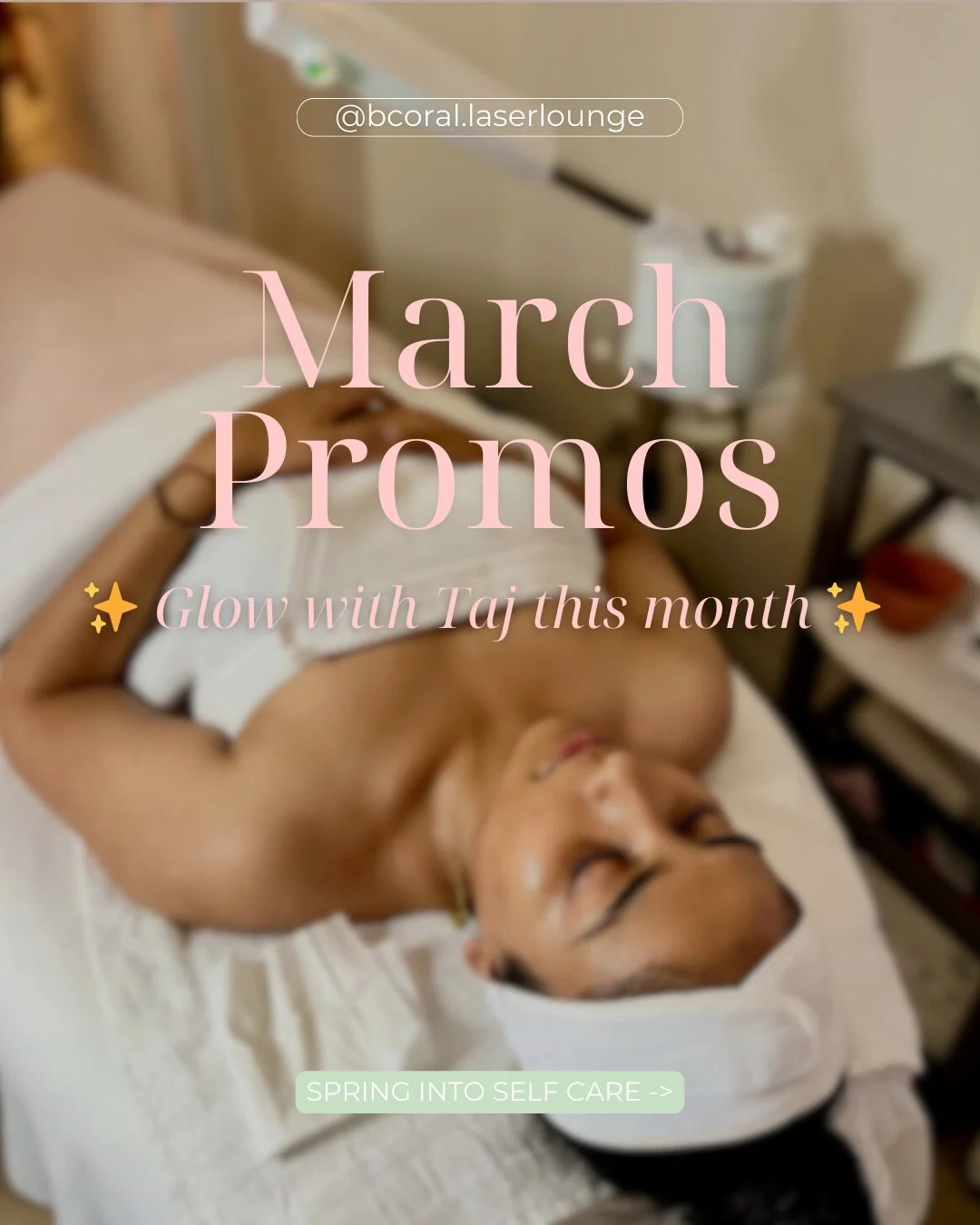 Ready to spring into your next self care day? Our March promos are officially here! 🌸✨

PSA: all March promos are only able to be booked with Taj (Simren is away)

#medspa #glowingskin #skincare #facial #skincarehydrafaciallaserDeltahairremovalSurre
