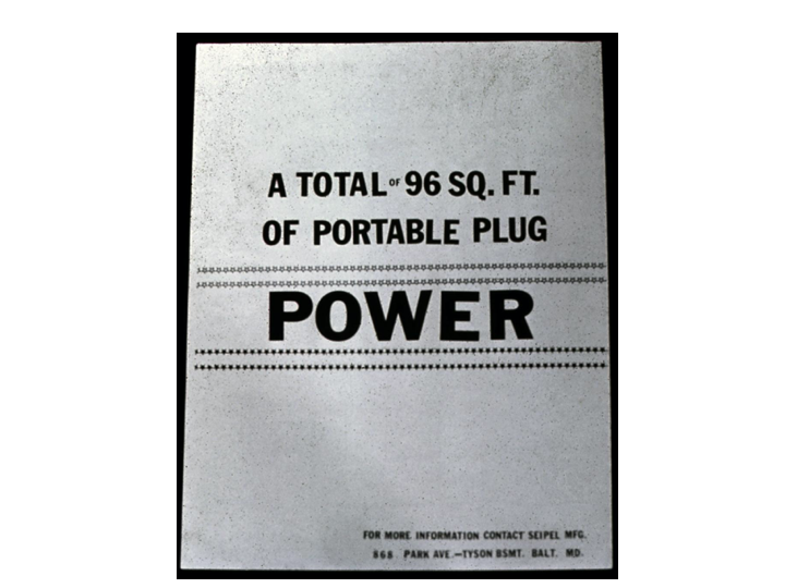 Back of product brochure