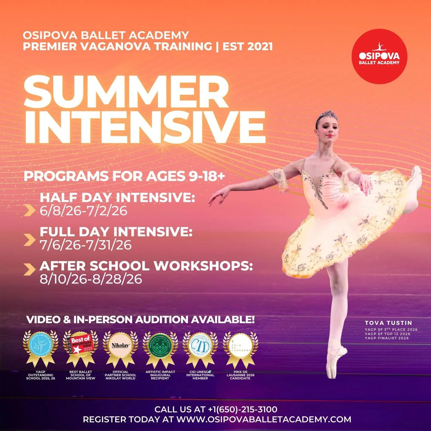 Osipova Ballet Academy Summer
Intensive 2026: Premier Vaganova Excellence Awaits!🌟❤️

Don&rsquo;t miss your chance to spend your summer training at the Innovative Powerhouse Institution of the most Premier Vaganova Training, Osipova Ballet Academy, 