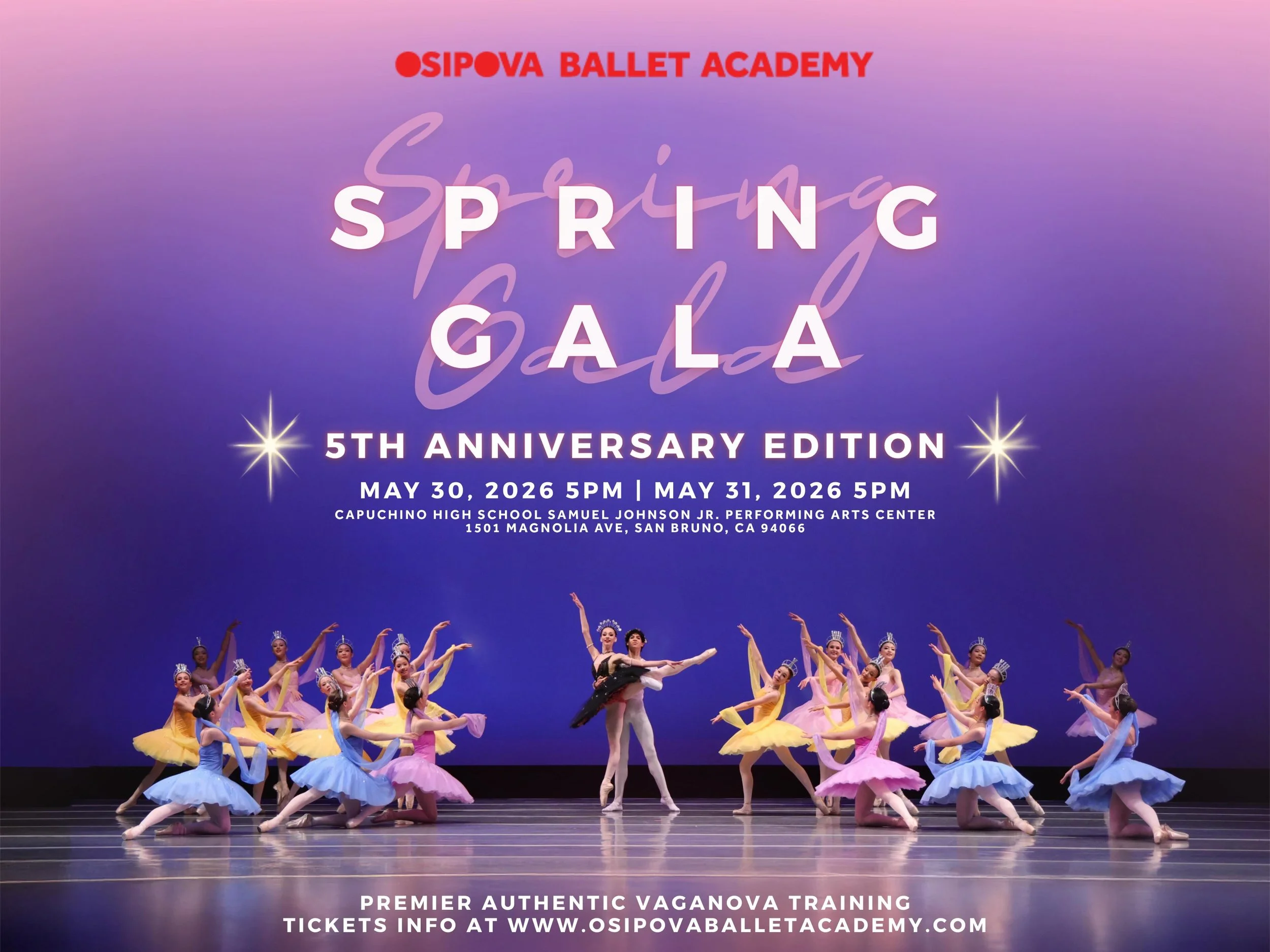 Osipova Ballet Academy in partnership with Osipova Ballet Foundation presents✨🩷OBA&rsquo;s 5th Anniversary Edition Spring Gala! 🩷✨

Join us for an enchanting evening filled with the magic of dance celebrating 🌟5 Years of Excellence in Premier Auth