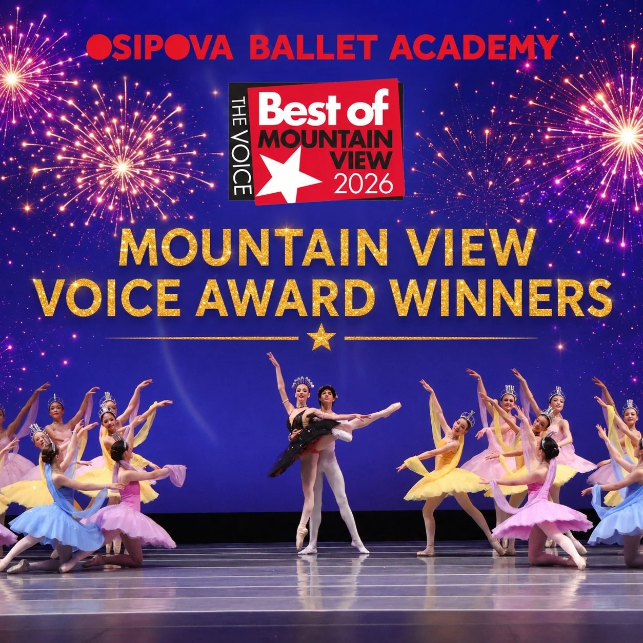 🏆 Best Dance Studio in Mountain View by Mountain View Voice!

For the second consecutive year, Osipova Ballet Academy has received this incredible honor.

Receiving this award once is an incredible achievement but earning it two years in a row is a 