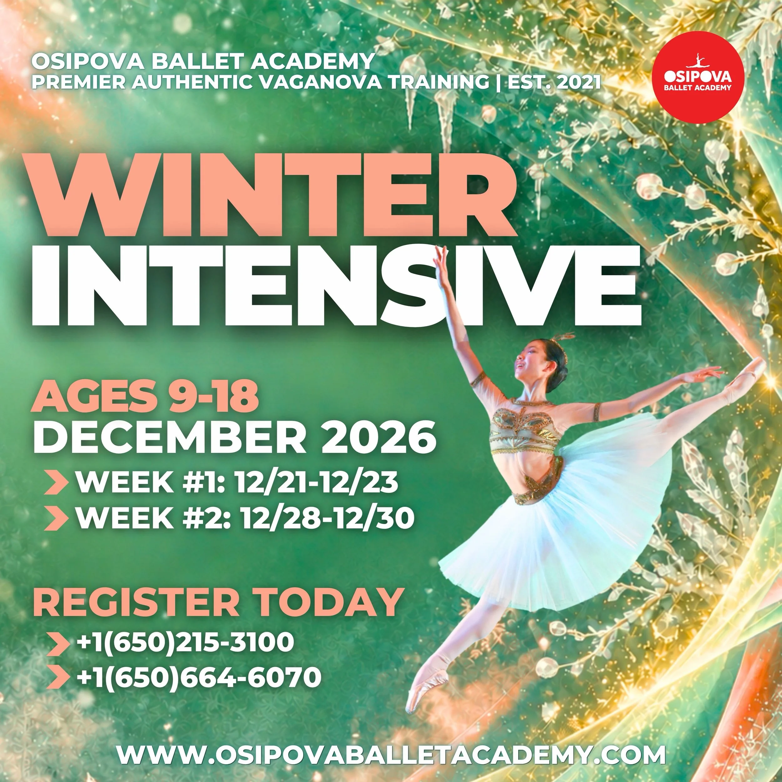 Osipova Ballet Academy Winter Intensive 2026-2027: Celebrating 6 Years of Excellence in Premier Authentic Vaganova Training 🌟🎄

Take your winter training to the next level with Osipova Ballet Academy&rsquo;s renowned Winter Intensive, a rigorous &a