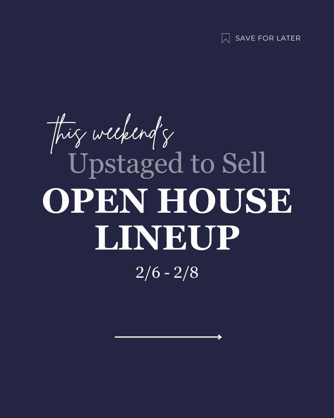 Homes sell faster when the right experts are in the room. 

This weekend's open house lineup is the result of strong partnerships with realtors who know the value of great presentation!!

When we work together with one goal (sell fast!!) buyers feel 