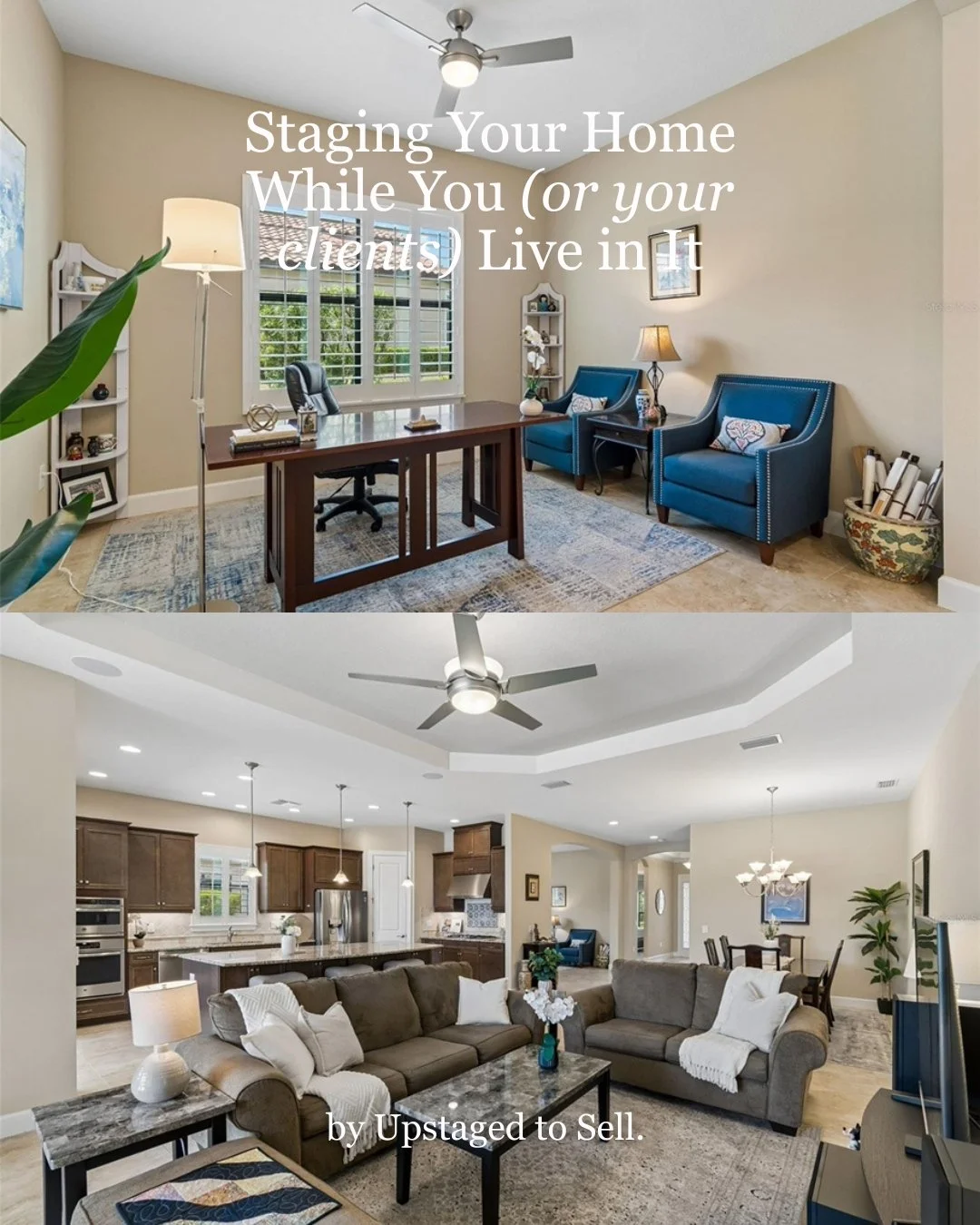 Are you (or your clients) living in your home while selling it? The staging rules change.

You can't empty the rooms. You can't pretend the family photos and toy bins don't exist. But buyers still need to walk in and picture their life &mdash; not yo