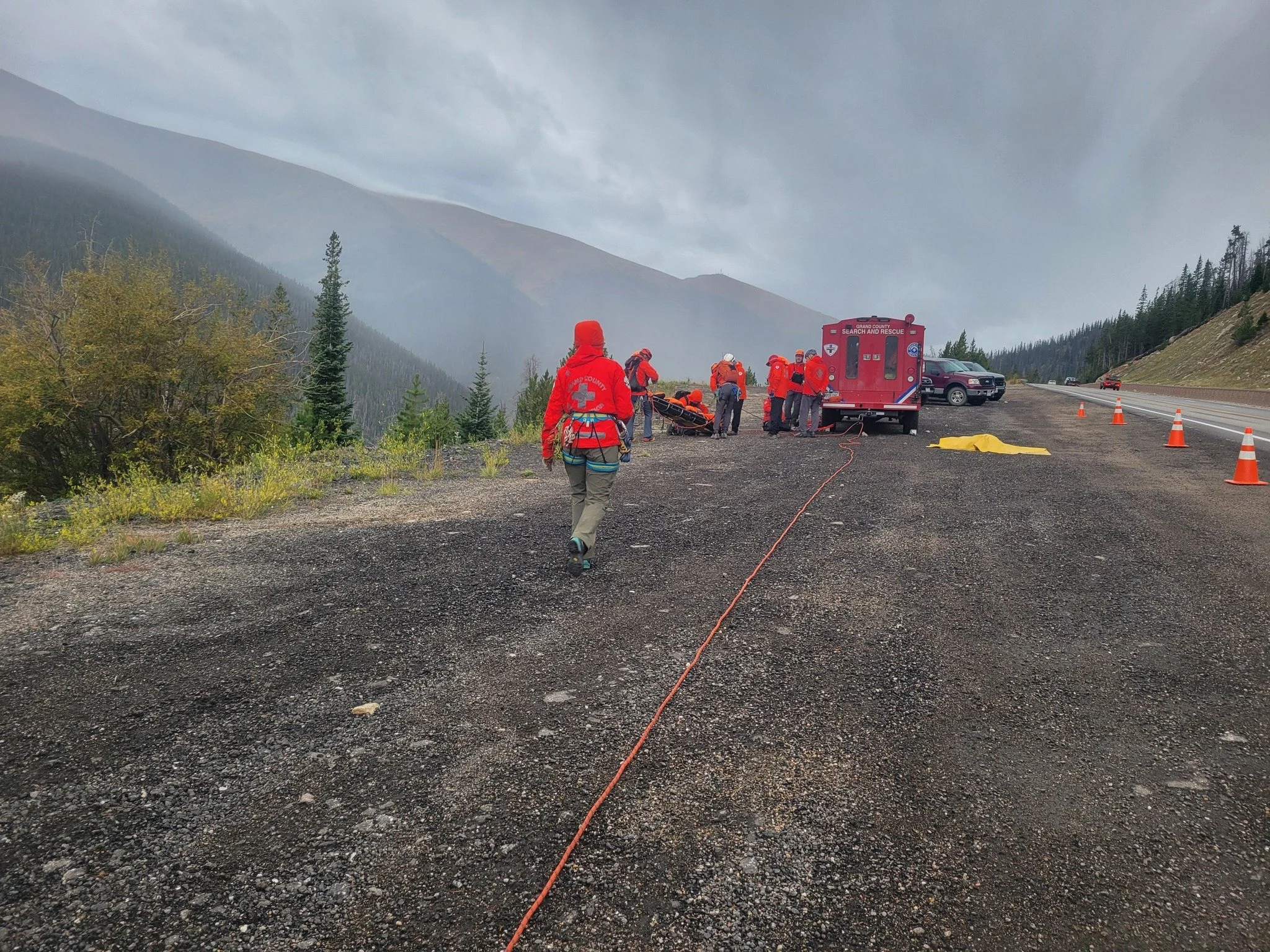 Rain and drizzle on Berthoud last night for embankment training.