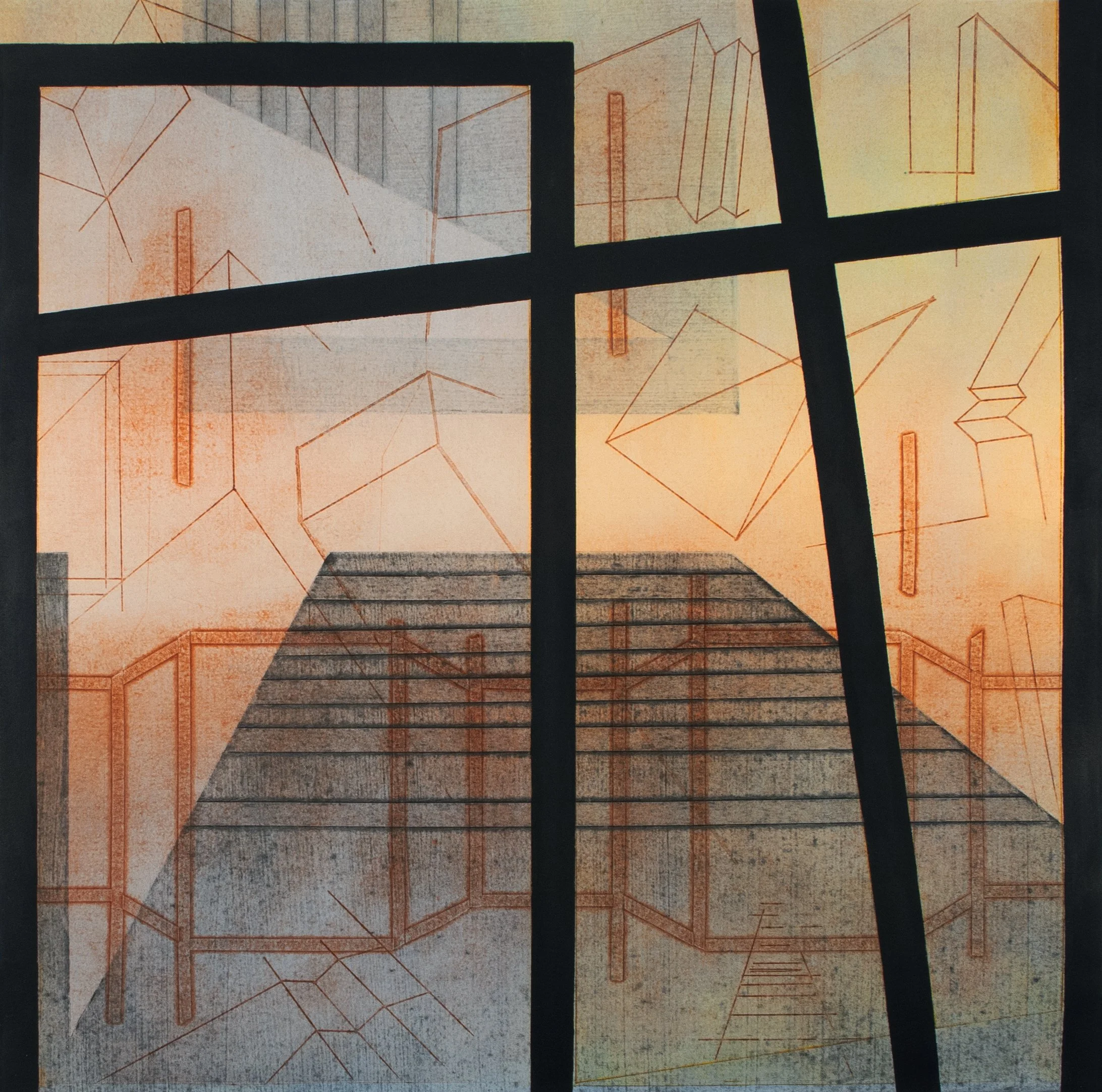 
Pamela Marks, Mapping Giotto #13, Unique collagraph print with acrylic 21.5 × 21.5", unframed, $1,200
