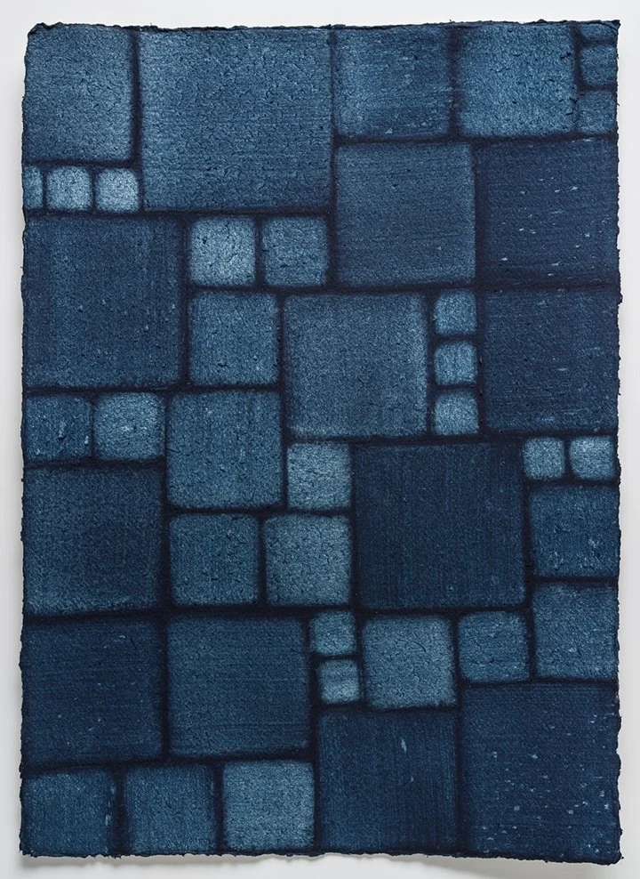 Jeanne Heifetz, Eventide 20, Natural indigo on watercolor paper, 16" x 12" $700

