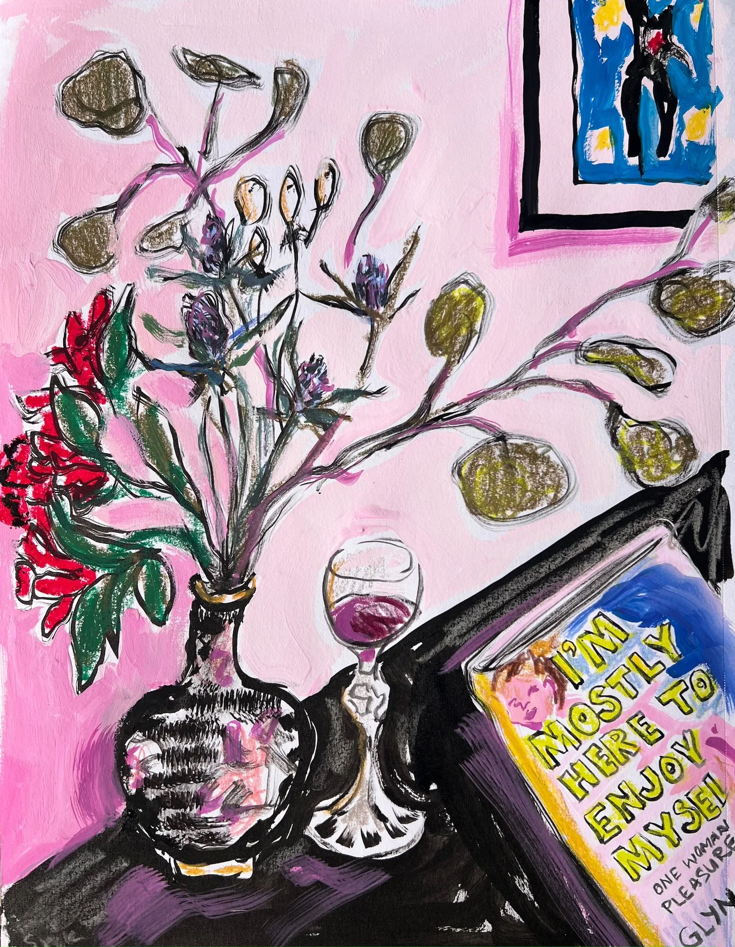 Serena Corson, Still Life, Gouache and ink on paper, 12x9, $280

