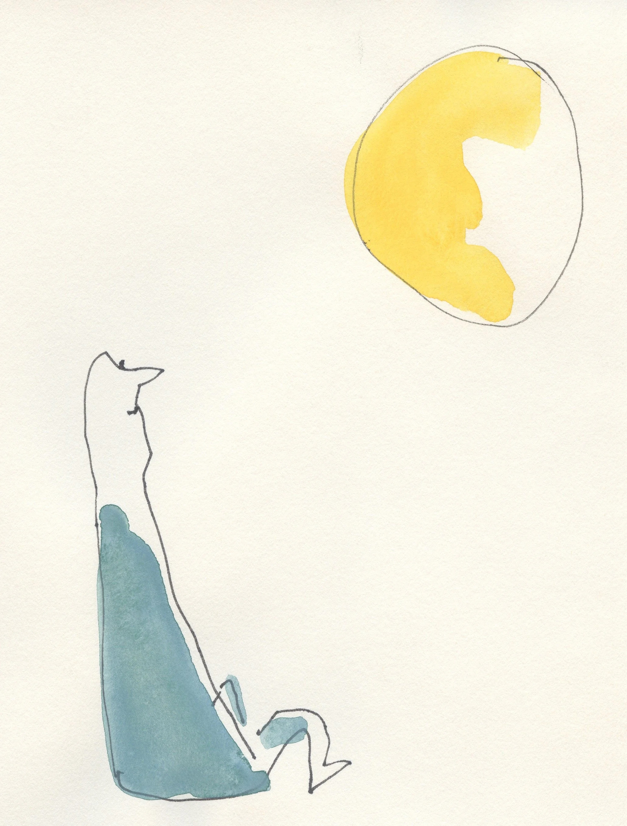 Miriam Shenitzer, Poet,  Watercolour and ink, 5.5"x7",  $75
