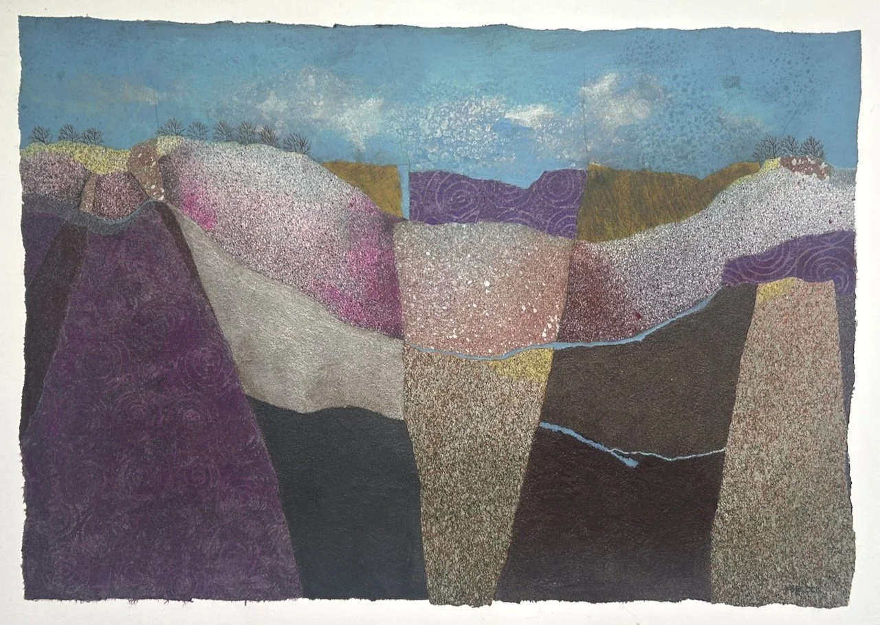 Virginia Schaffer Block, Vast Horizons No.3, Mixed mediums on Bainbridge w/c board, 22"H . 32"W, $2,000.00
