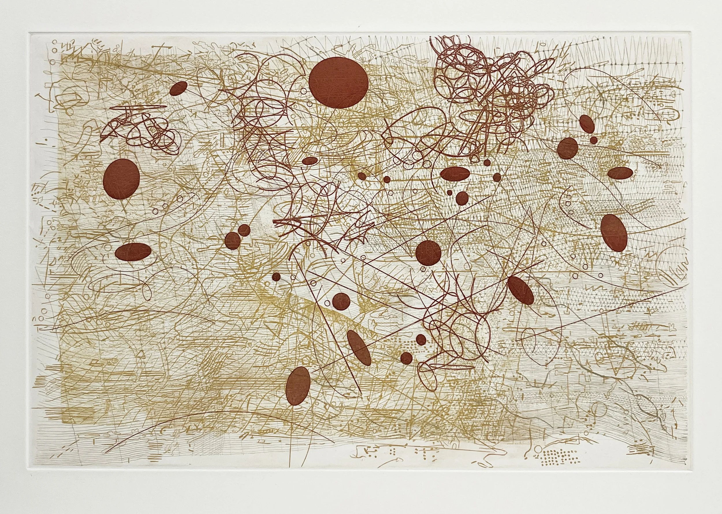 Rosalyn Richards,  Traveling on the Wave, Etching, 22 x 28” $600
