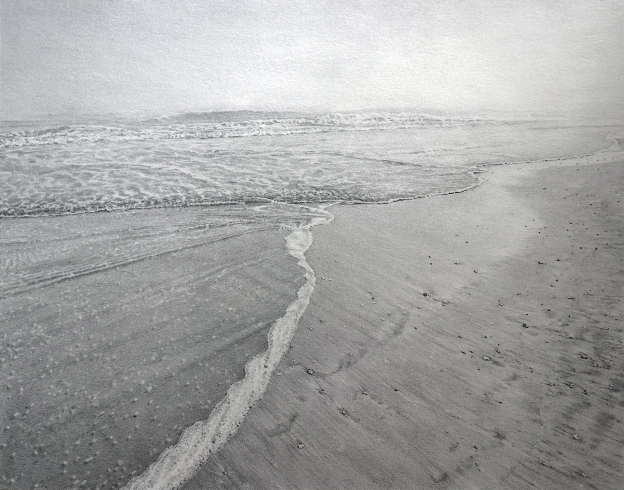 Jessica Valderrama, Soften, graphite on paper mounted to panel, 14 x 11 , $42