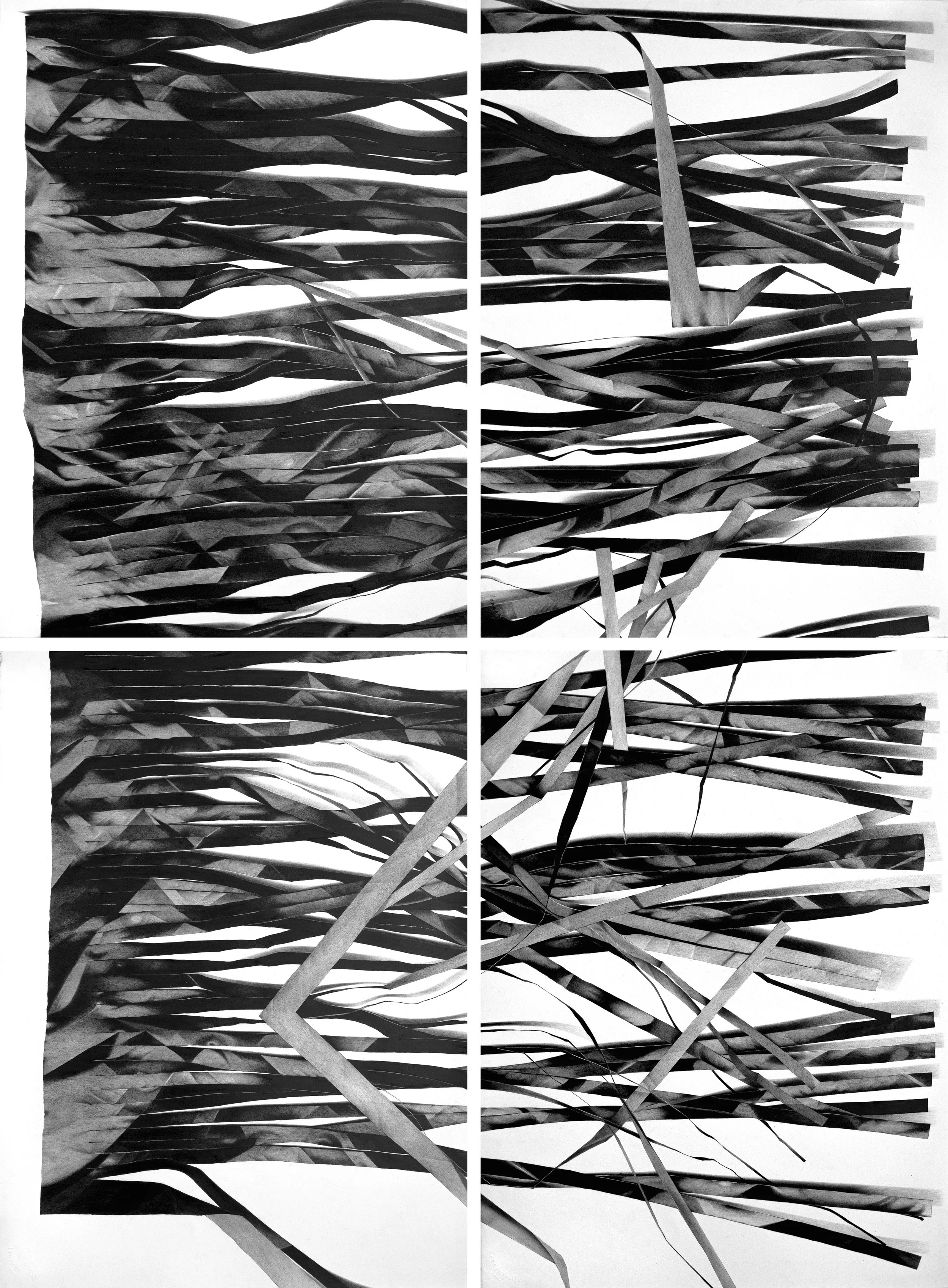 Tatiana Simonova, The Speaker Revealed I, Graphite on paper (in 4 pieces), 48 x 64  (22 x30  each) $6000
