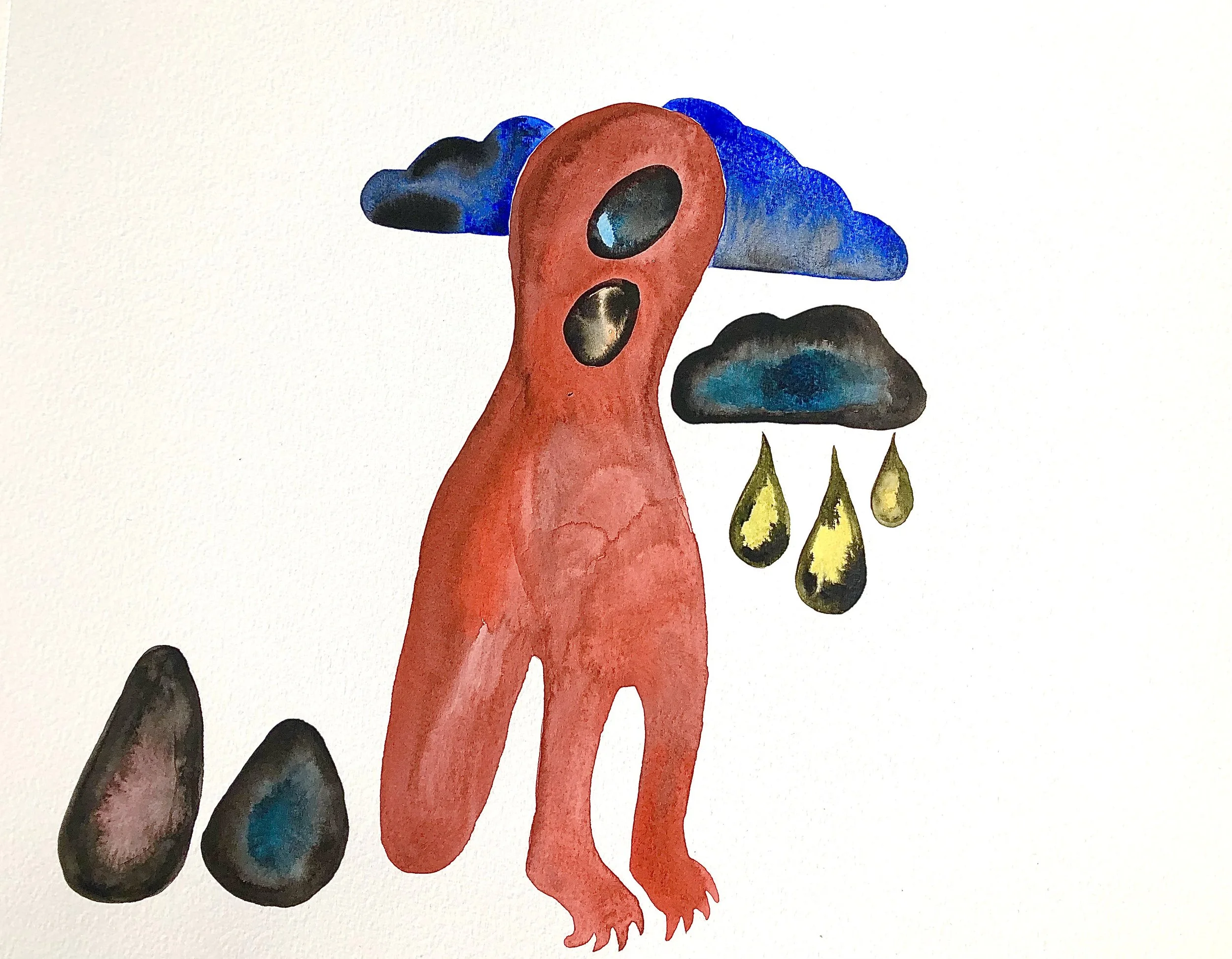 Daria Lupan, Rainy Days, watercolor on paper, A3, 16.5 x 11.7, $400

