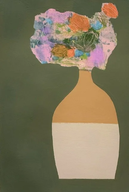 Ellen Rolli, Vintage Jug and Floral Bouquet, Acrylic on Paper, 18 x 12, Price Upon Request
