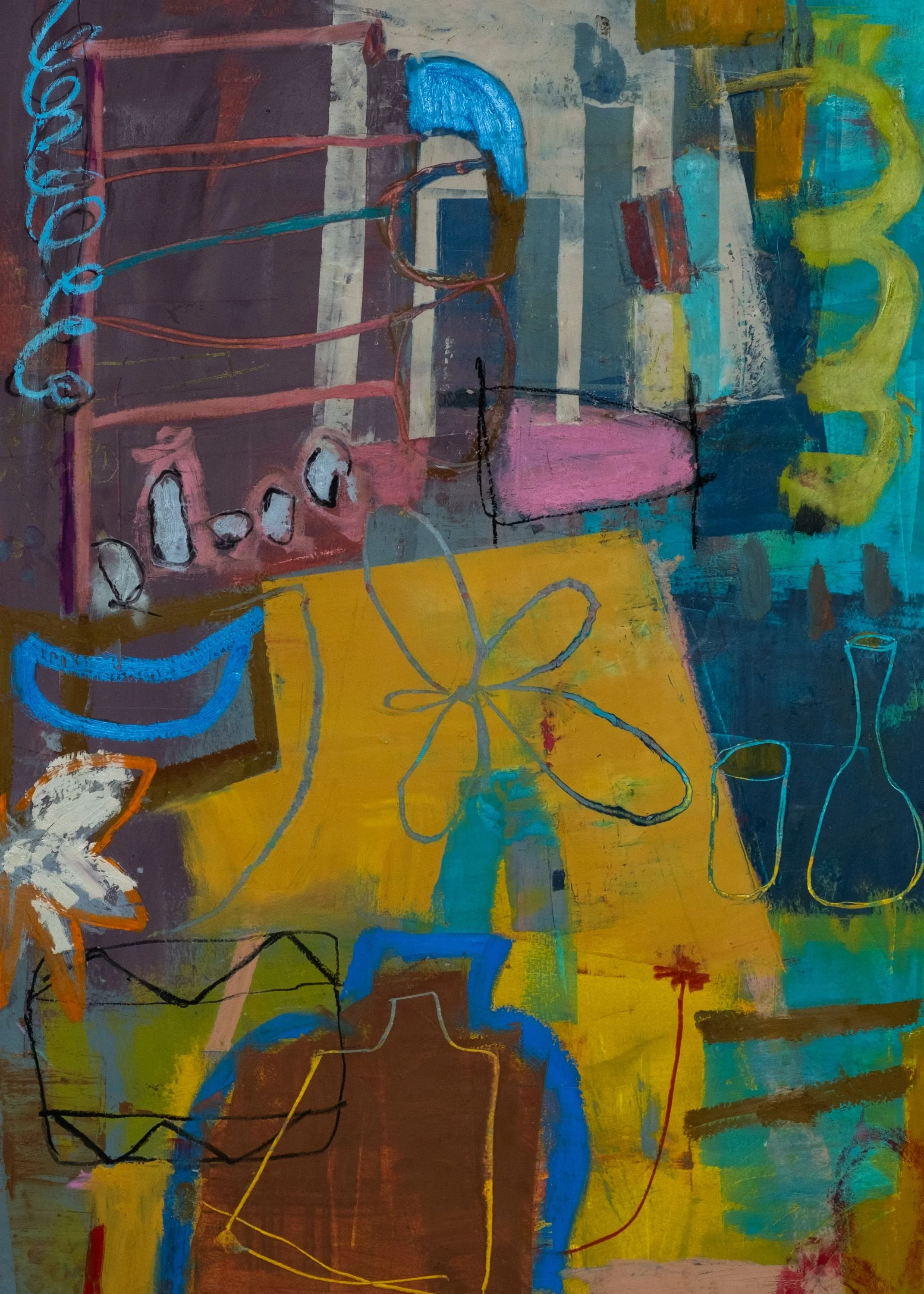 Frankie Slaughter, Sunday Morning Brunch, Mixed Media, 30 x 22.5, $1200
