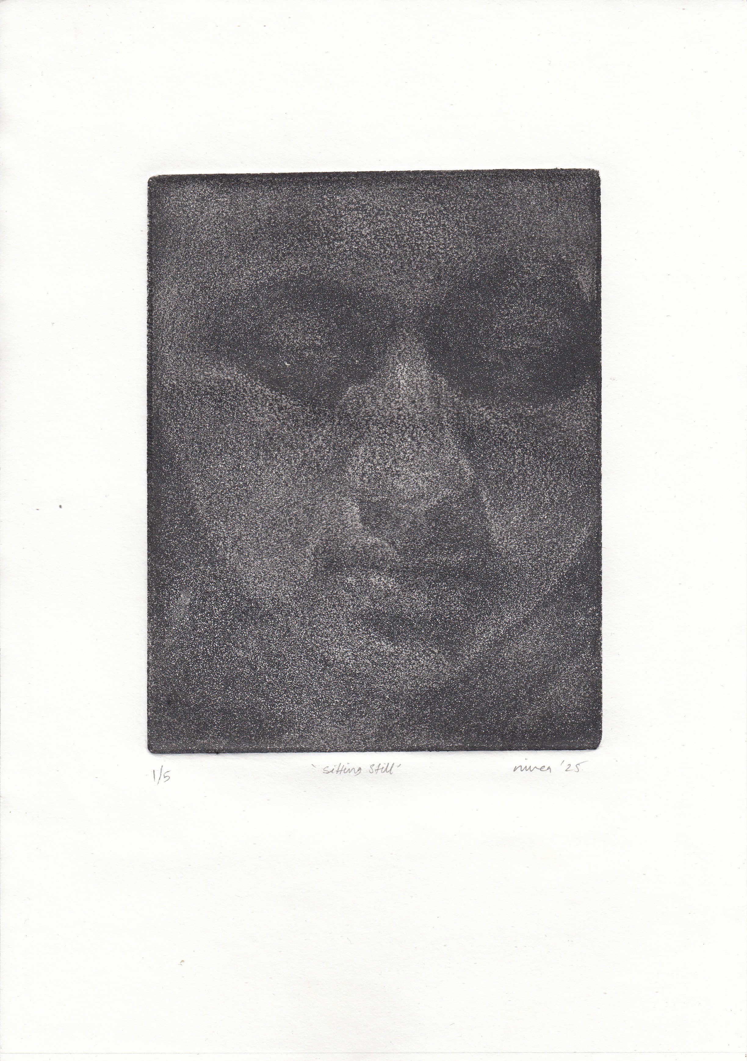 Nivea Choudhary, Sitting Still, Aquatint, 14 × 10", Price upon request
