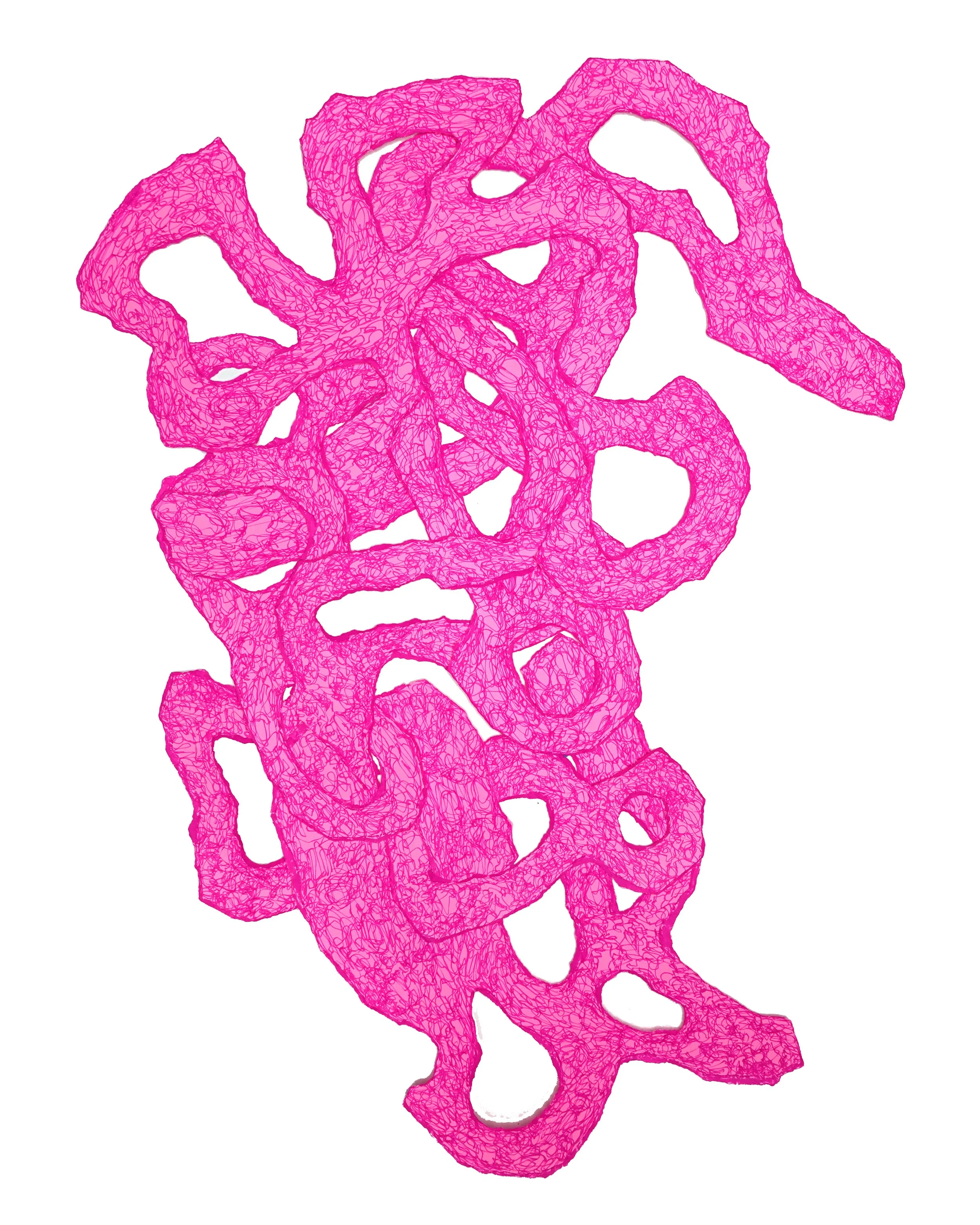 Michelle Maroon, Collage 40, Ink On Archival Paper that was torn into individual pieces, drawn on, and collaged/woven, 16.5" X 20" $444
