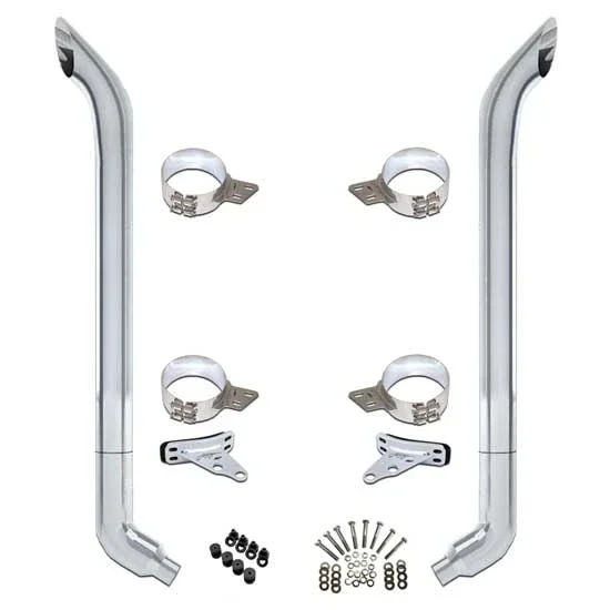 Vendetta Chrome 7 Inch Exhaust Kit With OE Style Elbows For Peterbilt 379, 378 & 389 Glider PPR_200343