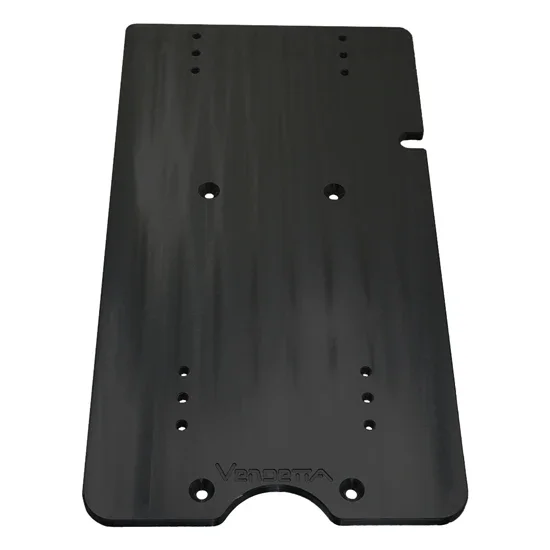 Vendetta Black PC Billet Seat Base Adapter - Drilled For Air Fitting For Kenworth