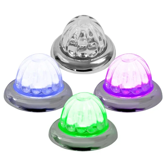 Legendary 1-1/2 Glass Watermelon Light W/ Aux Color 2 Wire Single Function Chrome Bezel, Stud Mount LED Lights