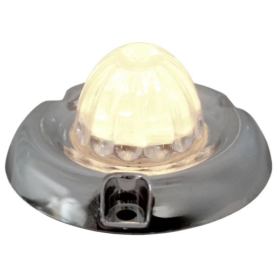 Legendary 1-1/2 Glass Watermelon Warm White 3 Wire Dual Function Inset Chrome Bezel LED Lights