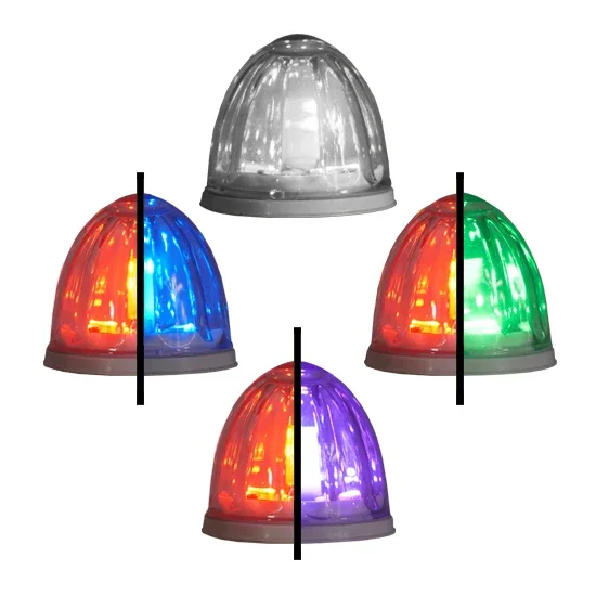 Legendary 2 Inch Glass Watermelon 4 Wire Dual Tone LED Lights- Red W/O Grommett Mount