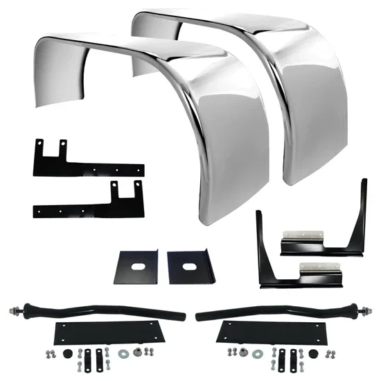 Vendetta 33.5 Inch Stainless Steel Full Fender Kit For Peterbilt