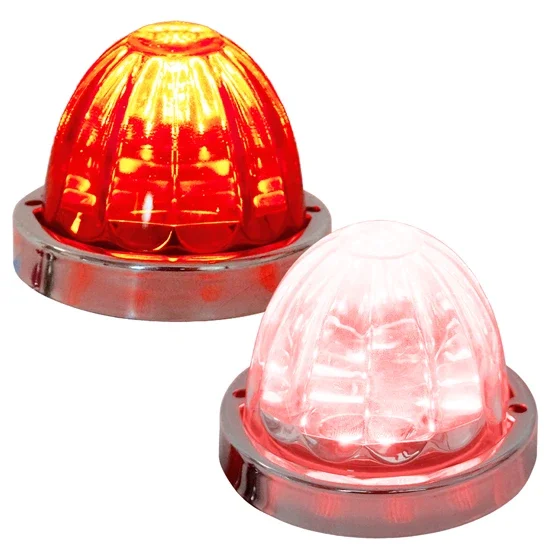 Legendary 3.5 Inch Glass Watermelon Red 3 Wire Dual Function Stainless Steel Bezel LED Lights