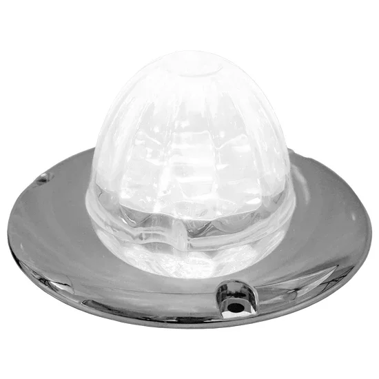 Legendary 3-1/2 Glass Watermelon White 3 Wire Dual Function Chrome Flat Bezel LED Light