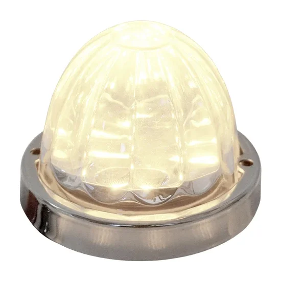 Legendary 3-1/2 Glass Watermelon White 3 Wire Dual Function Stainless Steel Bezel LED Light
