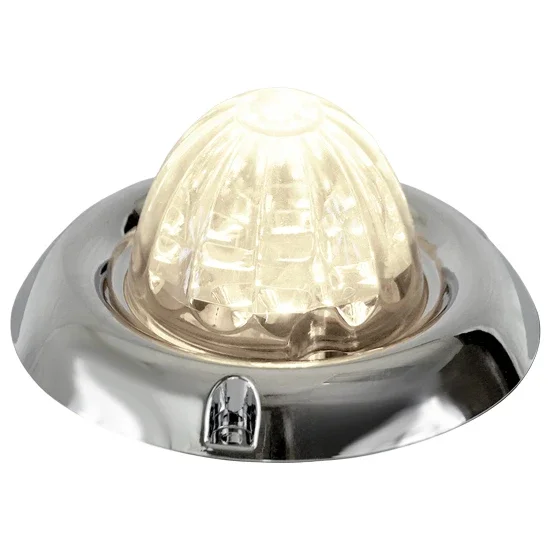Legendary 3-1/2 Glass Watermelon 3 Wire Dual Function Chrome Inset Bezel LED Light