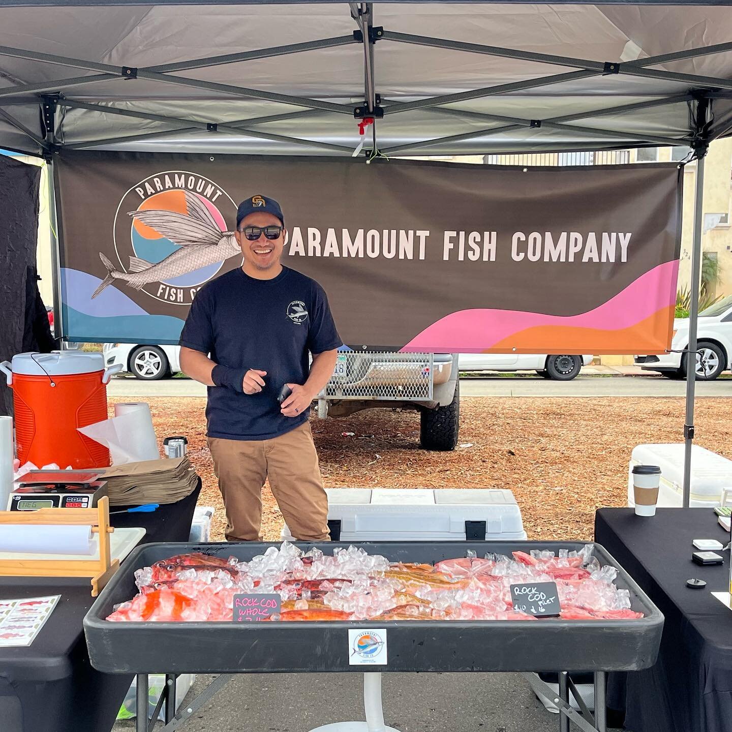 We had a great time today at @thirdavenuevillagemarket !!! Here we have the infamous @vinnycentz manning the booth slinging rockcod. Thank you everyone for stopping by to say hi and buy some of the freshest fish this side of the San Diego river! #sdf