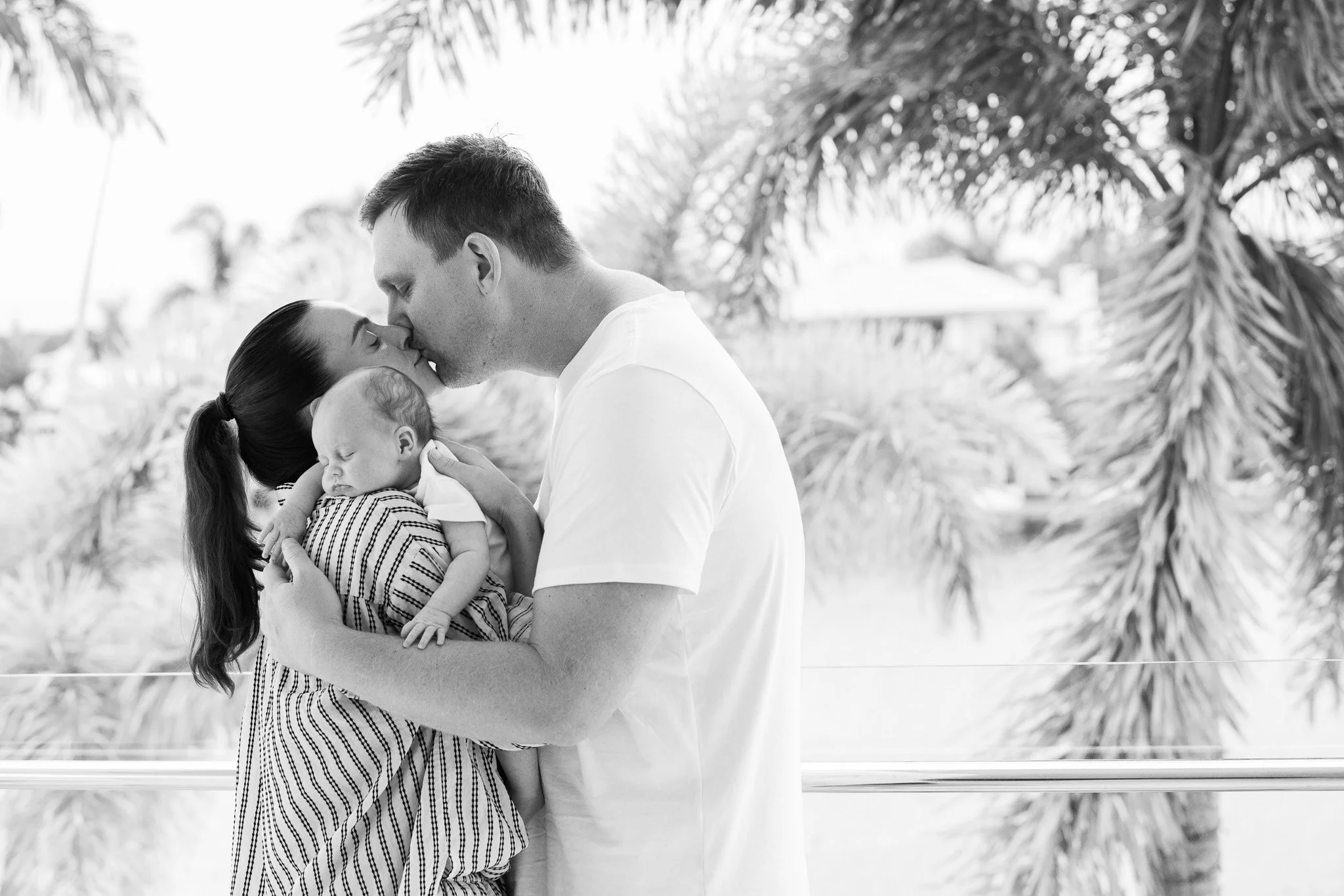 Snuggle Pix Family Photographer | A black and white family photo taken outdoors on the Noosa River | Noosa | Sunshine Coast | Brisbane.jpg