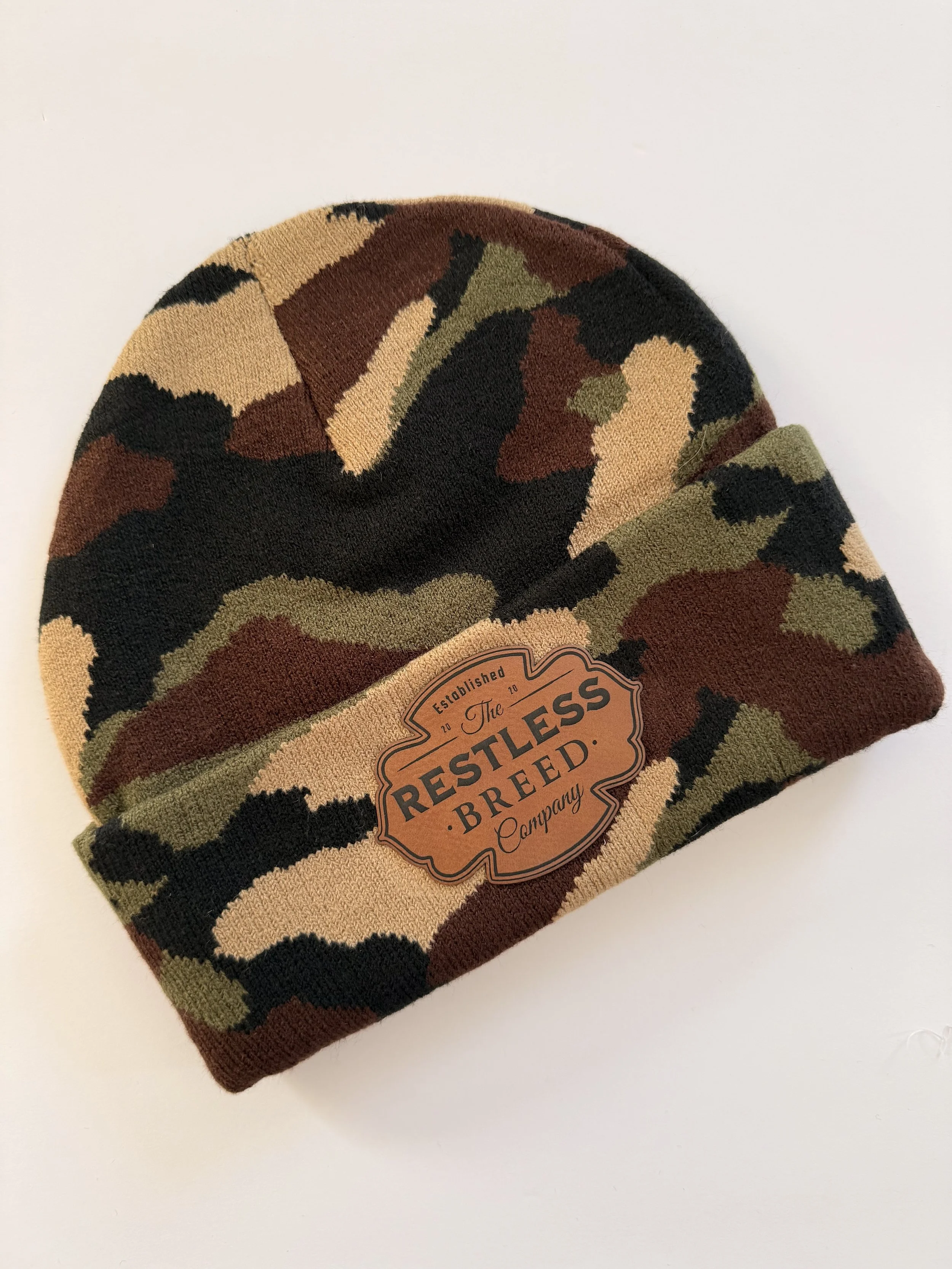 camo knit ski hat