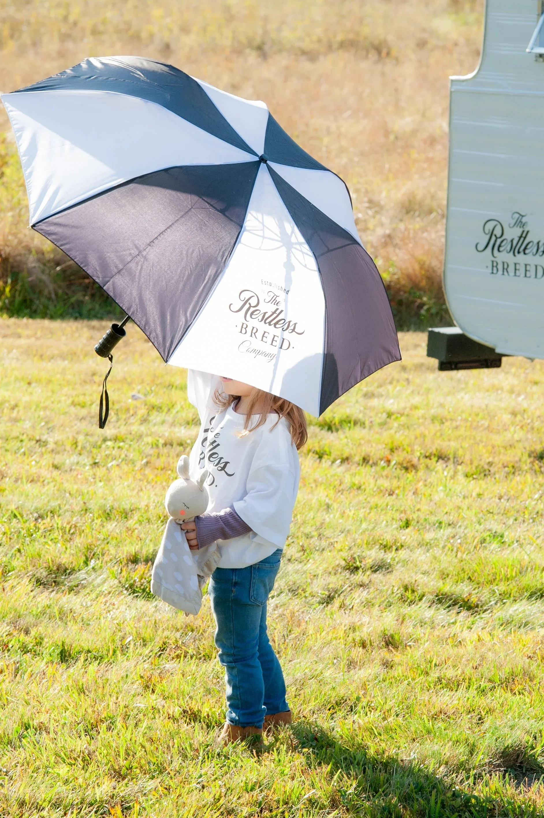 black and white striped restless breed umbrella