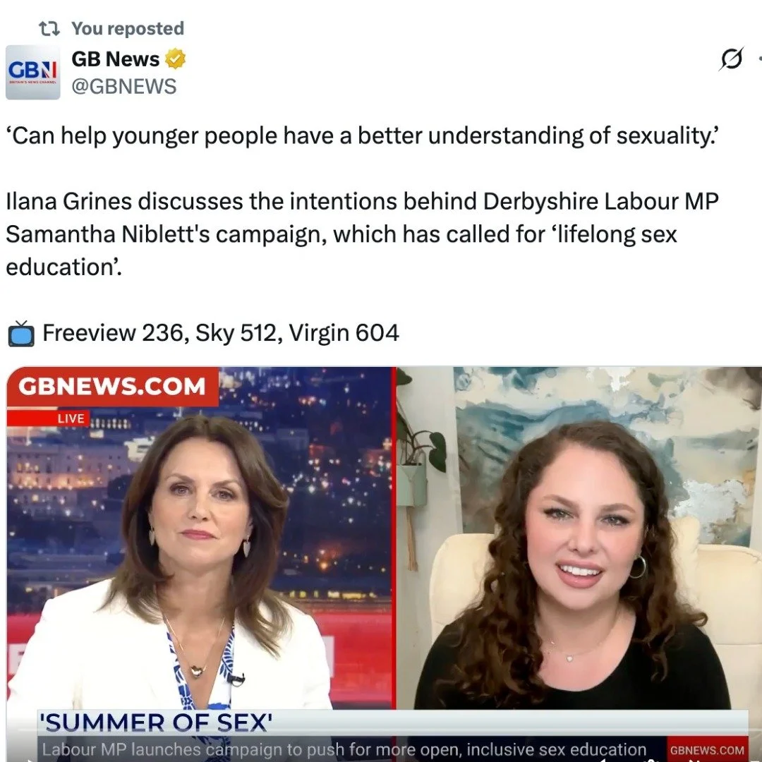 Spoke with @GBNews and @bevturner_thatsme about why sex education isn't just about avoiding pregnancy and STIs. It's about teaching young people what healthy, consensual, pleasurable sex actually looks like. You can't ban your way to a sex-positive s
