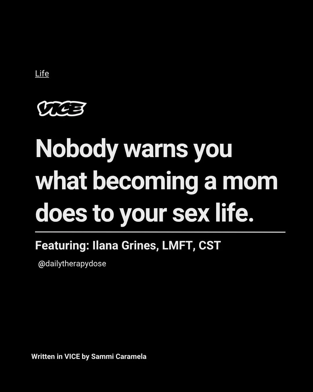 @vice asked me what nobody tells new moms about s3x.
This is the conversation I have in my office every week. The touched-out feeling. The identity rewire. The pass/fail framing that makes postpartum s3x feel impossible... The mental load that kills 