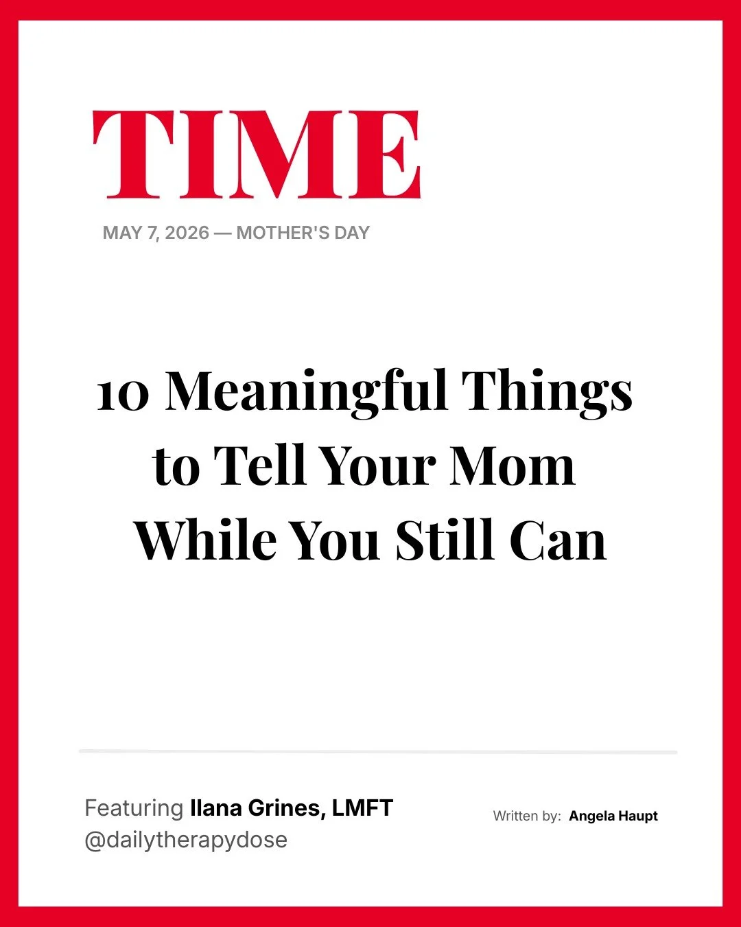 We act like we have infinite time with our parents.
We don't.
A client of mine got the call: terminal diagnosis. I gave him an assignment &mdash; write down everything you want to tell her while you still can. After she died, he came back and said, &