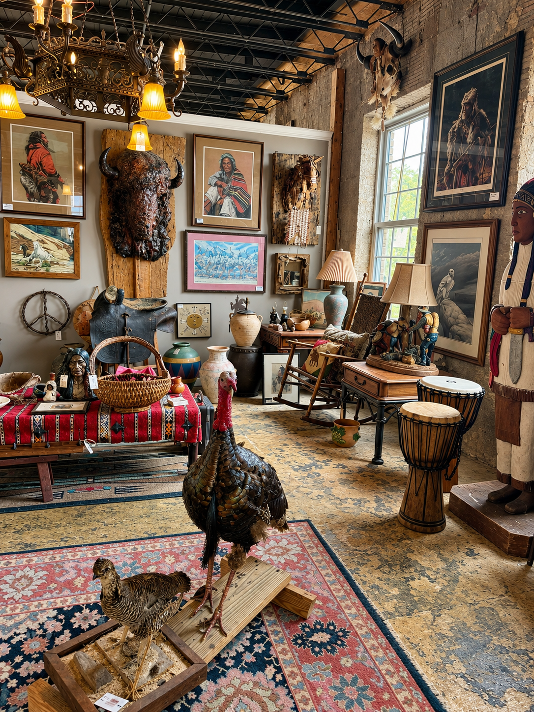 Eclectic Antique Shop with Turkey Sculpture.png