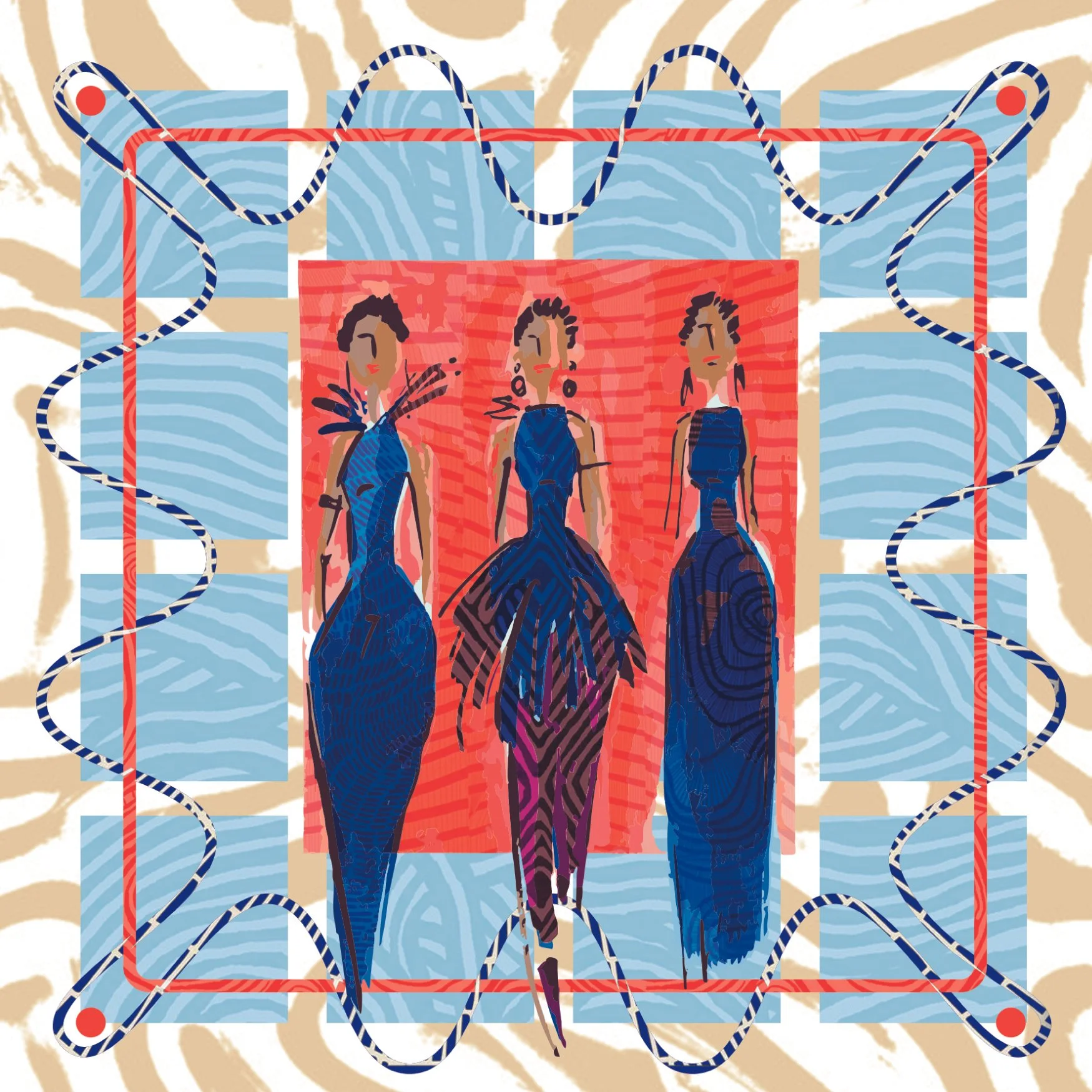 Three Women  - Greeting Card
