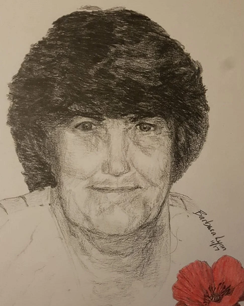 Memorial Portrait Mom Pencil Drawing