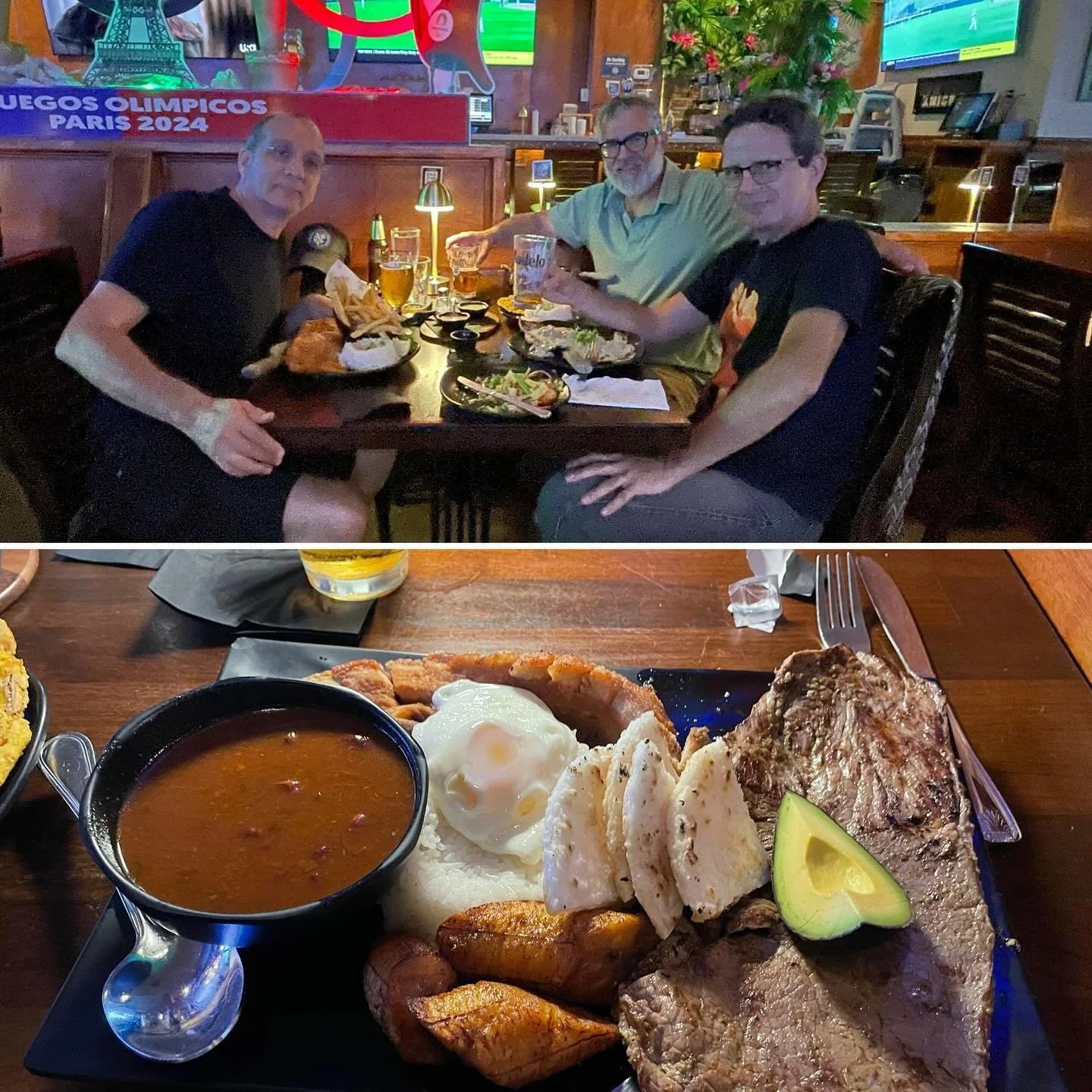 Comida t&iacute;pica colombiana con amigos t&iacute;picos colombianos.