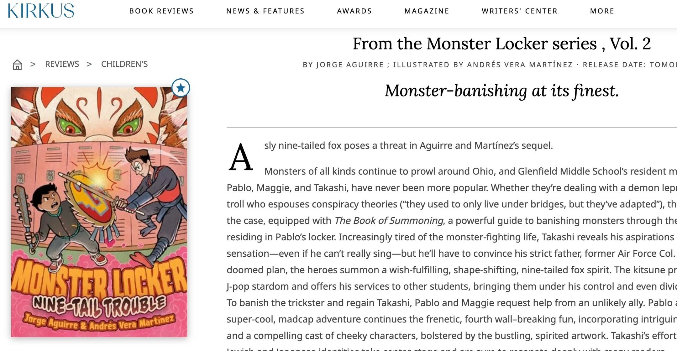 &ldquo;Takashi&rsquo;s efforts to navigate his Jewish and Japanese identities take center stage and are sure to resonate deeply with many readers. Monster-banishing at its finest. (Graphic adventure. 10-14)&rdquo; @kirkus_reviews @avm_draw @01firstse