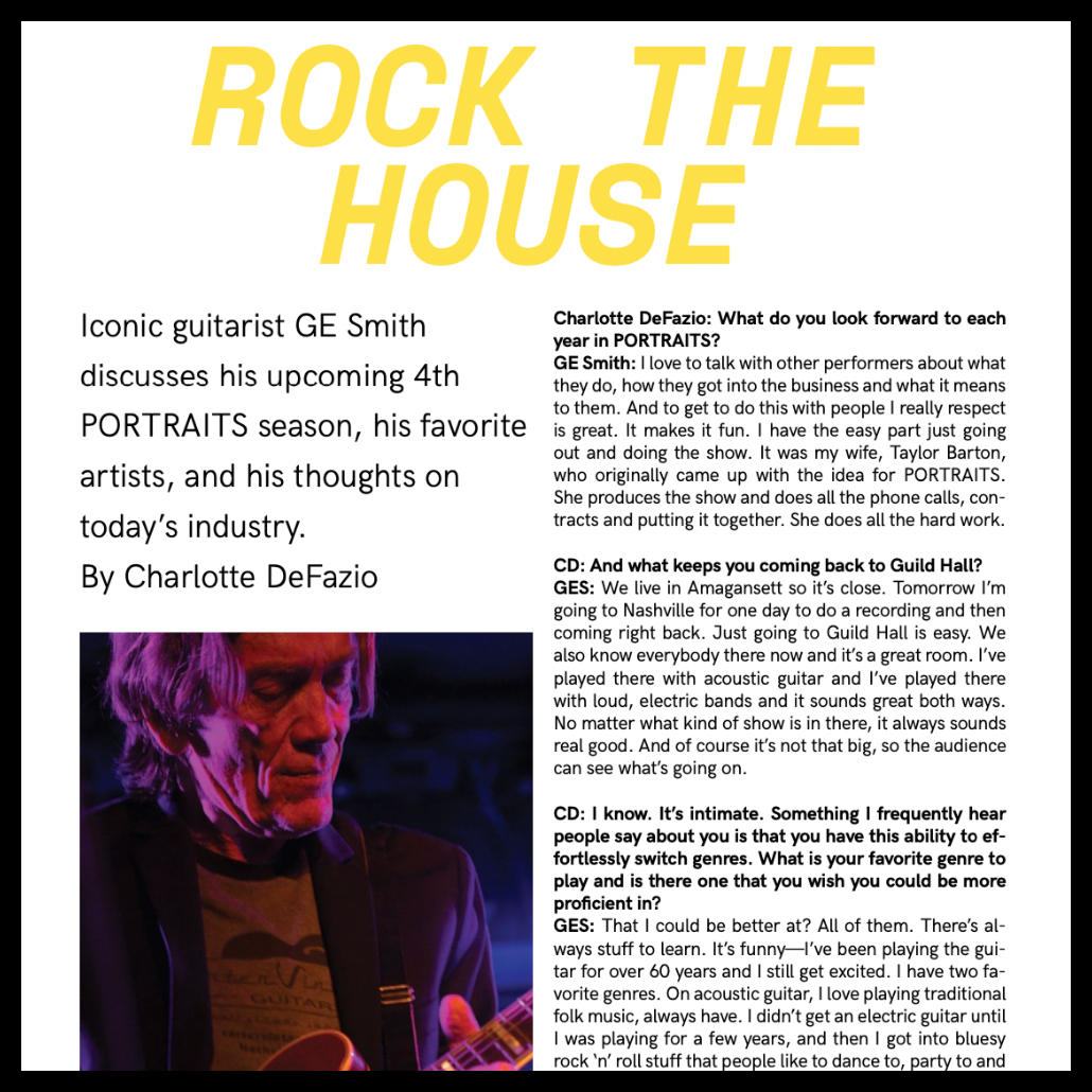 Guild Hall Summer Program 2019 | G.E. Smith