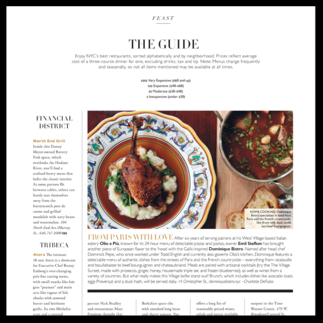 Manhattan Magazine | December 2015 | Food Guide